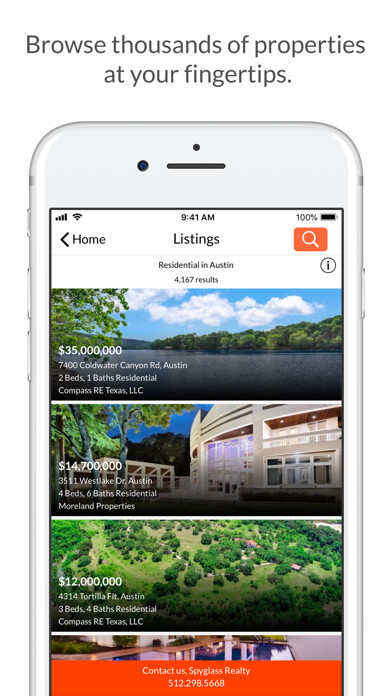 Emulate iPhone app Spyglass Realty using MyAndroid