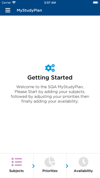 Emulate iPhone app SQA My Study Plan using MyAndroid