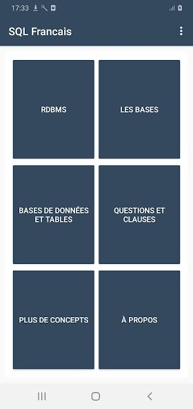 Run android online APK SQL French Tutorial from MyAndroid or emulate SQL French Tutorial using MyAndroid