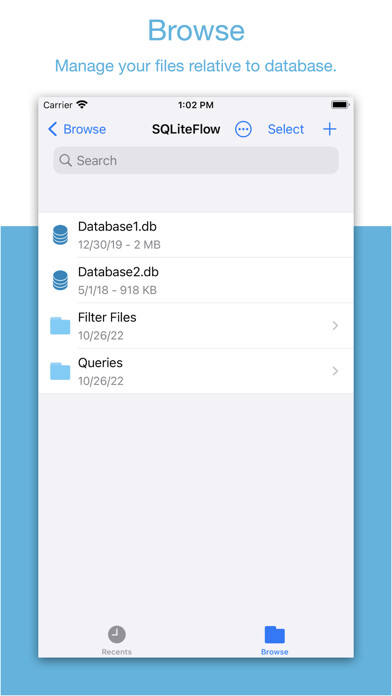 Emulate iPhone app SQLiteFlow - SQLite Editor using MyAndroid