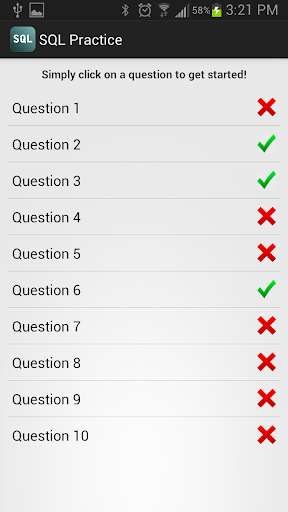 Run android online APK SQL Practice - READ DETAILS! from MyAndroid or emulate SQL Practice - READ DETAILS! using MyAndroid