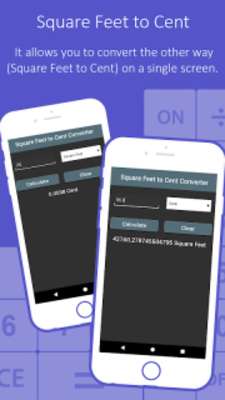 Emulate Android APK Square Feet to Cent Converter