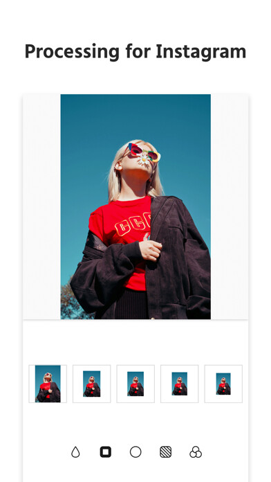 Emulate iPhone app Square Fit Photo Editor - PiQ using MyAndroid