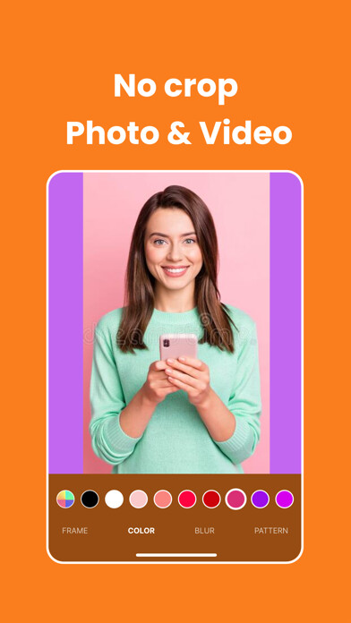Emulate iPhone app Square Fit Photo Video Resizer using MyAndroid
