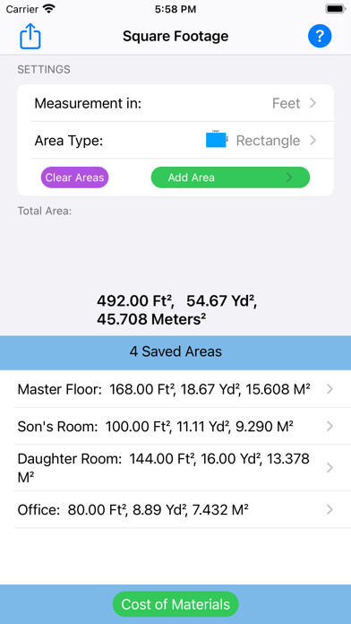 Emulate iPhone app Square Footage Assistant using MyAndroid Emulate iPhone app Square Footage Assistant using MyAndroid