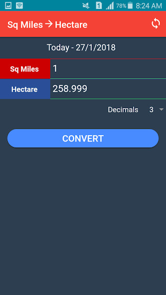 Run android online APK Square Miles to Hectare Converter from MyAndroid or emulate Square Miles to Hectare Converter using MyAndroid