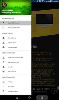 Emulate Android APK SquidVPN Panel Emulate Android APK SquidVPN Panel