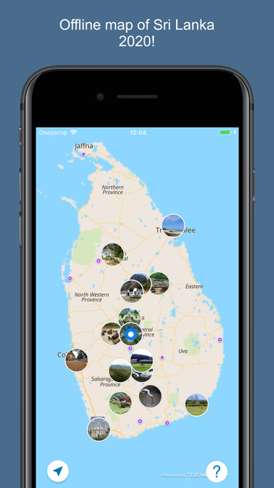 Emulate iPhone app Sri Lanka 2020 — offline map using MyAndroid