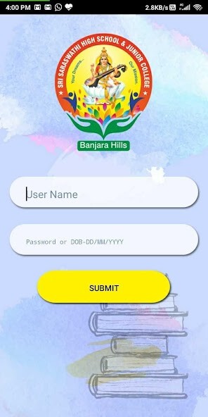 Run android online APK Sri Saraswathi High School - Parent App from MyAndroid or emulate Sri Saraswathi High School - Parent App using MyAndroid