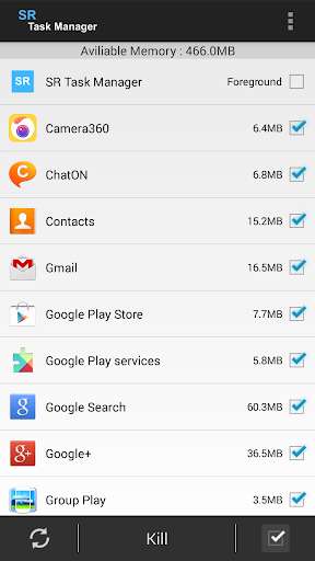 Run android online APK SR Task Manager (Cleaner,kill) from MyAndroid or emulate SR Task Manager (Cleaner,kill) using MyAndroid