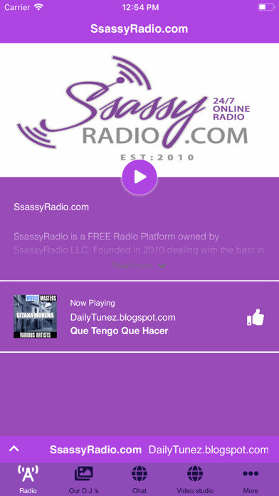 Emulate iPhone app SsassyRadio.com using MyAndroid