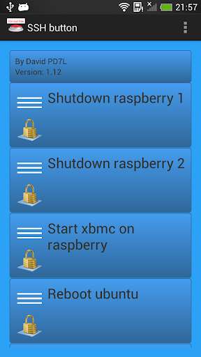Run android online APK SSH button from MyAndroid or emulate SSH button using MyAndroid