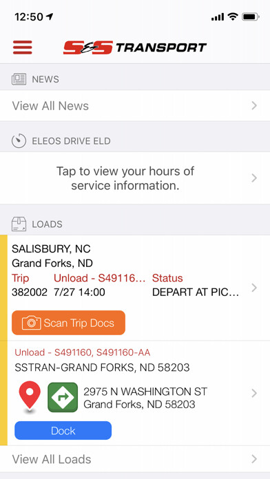 Emulate iPhone app S&S Transport Mobile using MyAndroid