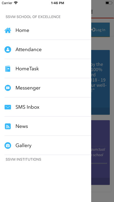 Emulate iPhone app SSVM SCHOOL OF EXCELLENCE using MyAndroid