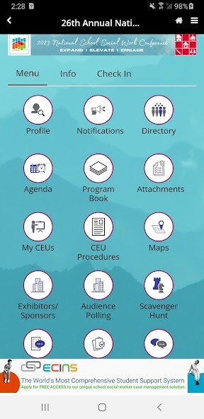 Emulate iPhone app SSWAA Member & Conference App using MyAndroid