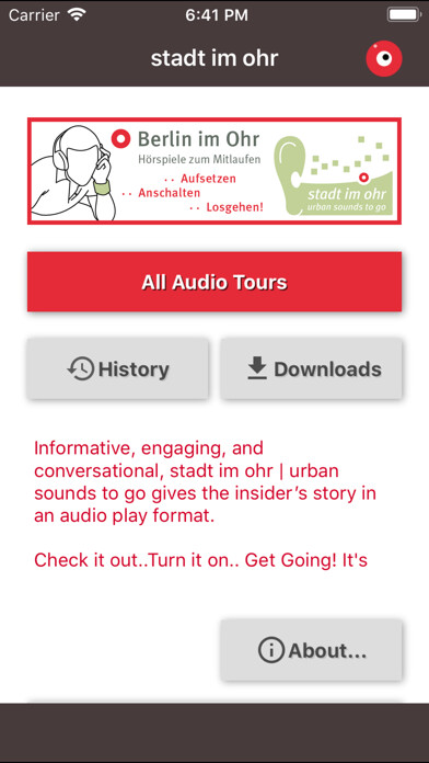 Emulate iPhone app stadt im ohr audio tour Berlin using MyAndroid Emulate iPhone app stadt im ohr audio tour Berlin using MyAndroid