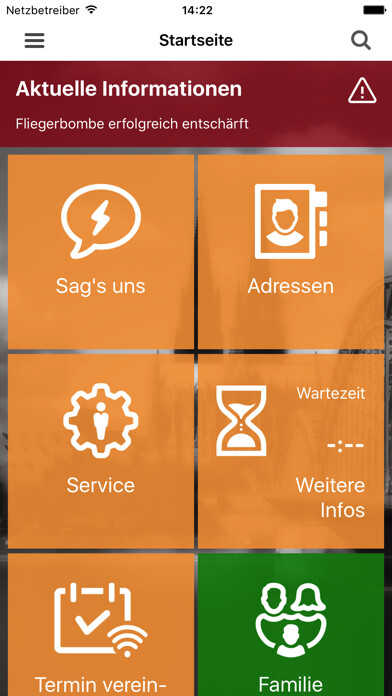 Emulate iPhone app Stadt Köln - Die offizielle App using MyAndroid