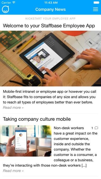 Emulate iPhone app Staffbase Employee App using MyAndroid