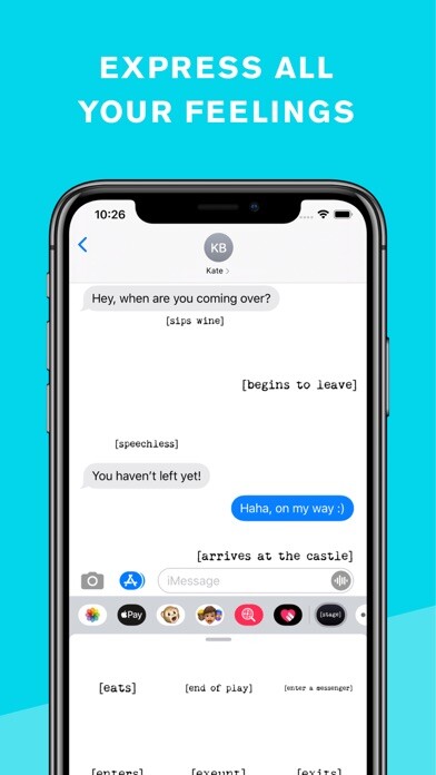 Emulate iPhone app Stage Directions Stickers using MyAndroid