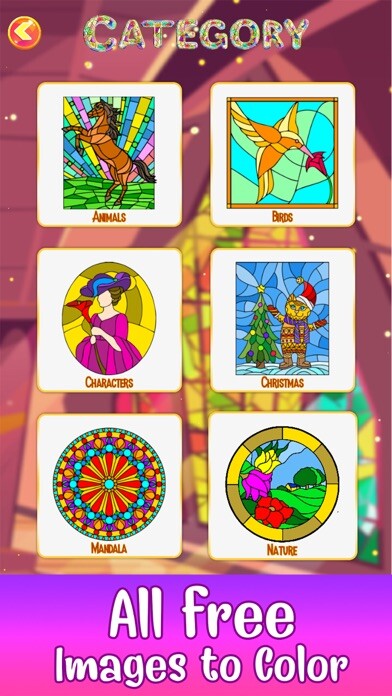 Emulate iPhone app Stained Glass Paint by Number using MyAndroid