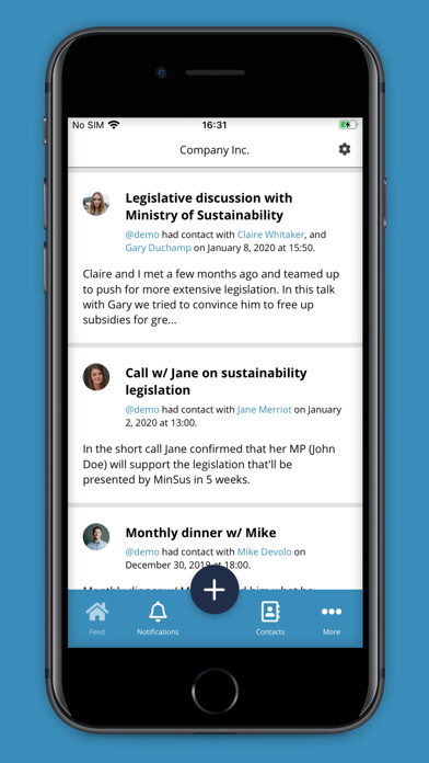 Emulate iPhone app Stakeholder Engagement Tool using MyAndroid