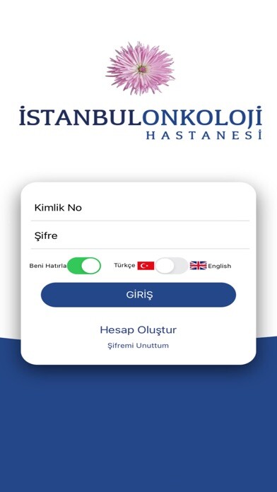 Emulate iPhone app İstanbul Onkoloji Hastanesi using MyAndroid