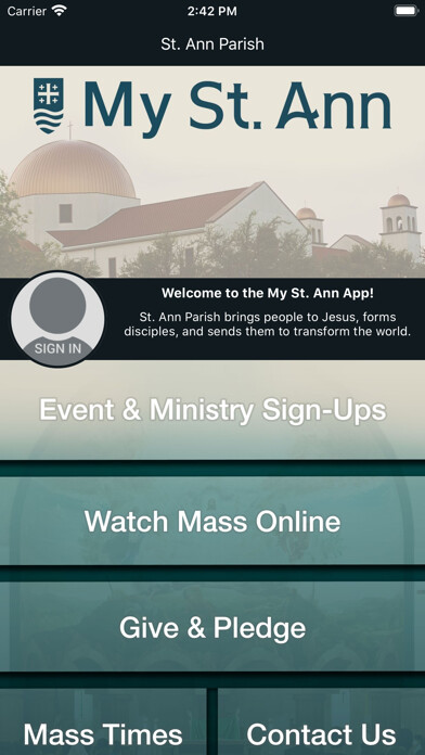 Emulate iPhone app St. Ann Catholic Parish using MyAndroid Emulate iPhone app St. Ann Catholic Parish using MyAndroid