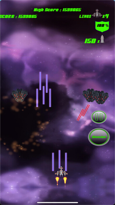 Emulate iPhone app Star Defender Lite using MyAndroid