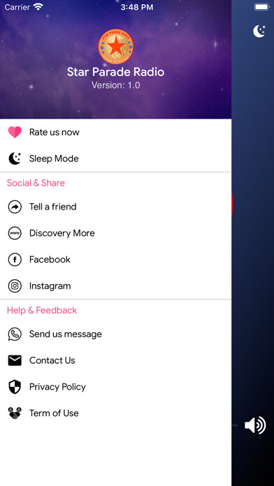 Emulate iPhone app Star Parade Radio TV using MyAndroid