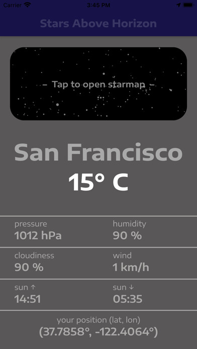 Emulate iPhone app Stars Above Horizon using MyAndroid Emulate iPhone app Stars Above Horizon using MyAndroid