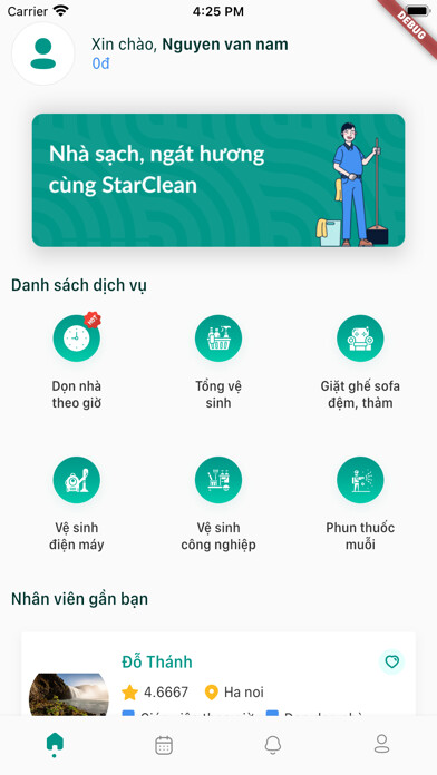 Emulate iPhone app StarsClean-Giúp vi?c theo gi? using MyAndroid Emulate iPhone app StarsClean-Giúp vi?c theo gi? using MyAndroid