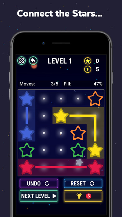 Emulate iPhone app Stars Connect Puzzle Game using MyAndroid Emulate iPhone app Stars Connect Puzzle Game using MyAndroid