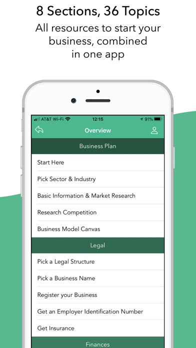 Emulate iPhone app Start a Business - Resources using MyAndroid