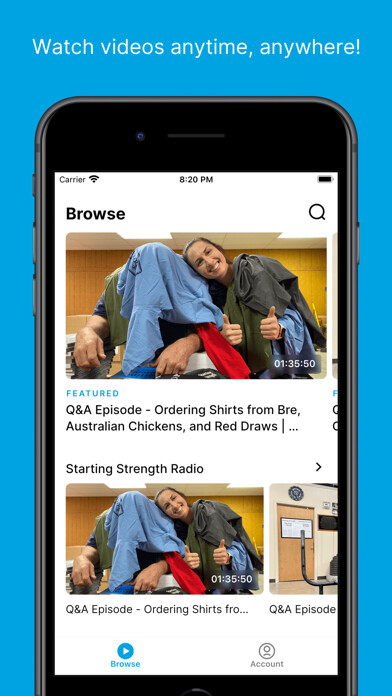 Emulate iPhone app Starting Strength Network using MyAndroid