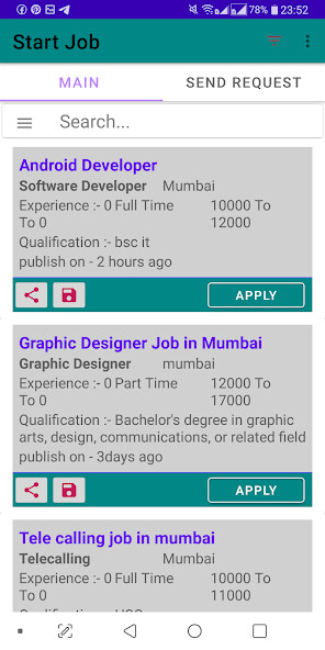 Run android online APK Start Job - find verified jobs from MyAndroid or emulate Start Job - find verified jobs using MyAndroid
