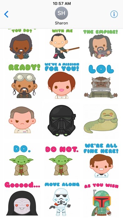 Emulate iPhone app Star Wars Stickers2 using MyAndroid Emulate iPhone app Star Wars Stickers2 using MyAndroid