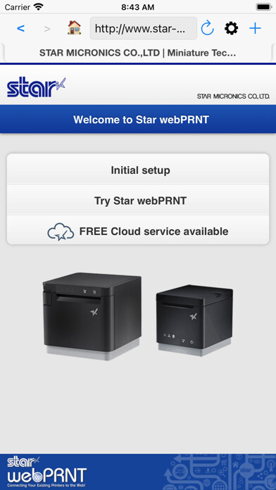 Emulate iPhone app Star webPRNT Browser using MyAndroid