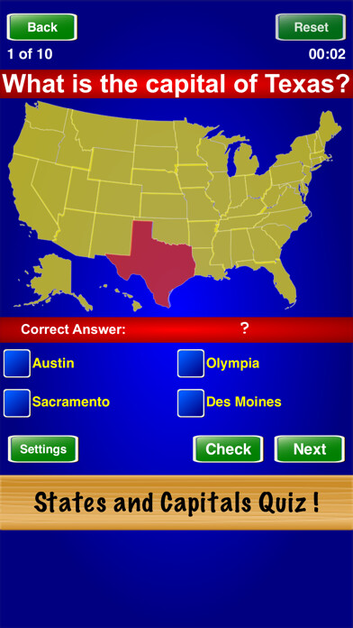 Emulate iPhone app States and Capitals Quiz ! using MyAndroid Emulate iPhone app States and Capitals Quiz ! using MyAndroid