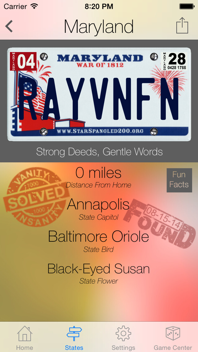 Emulate iPhone app States And Plates Free, The License Plate Game using MyAndroid Emulate iPhone app States And Plates Free, The License Plate Game using MyAndroid