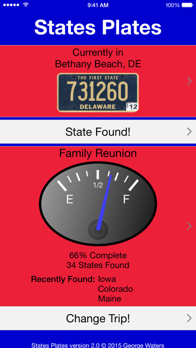 Emulate iPhone app States Plates Challenge using MyAndroid