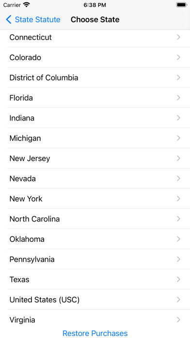 Emulate iPhone app State Statute & Federal Law using MyAndroid