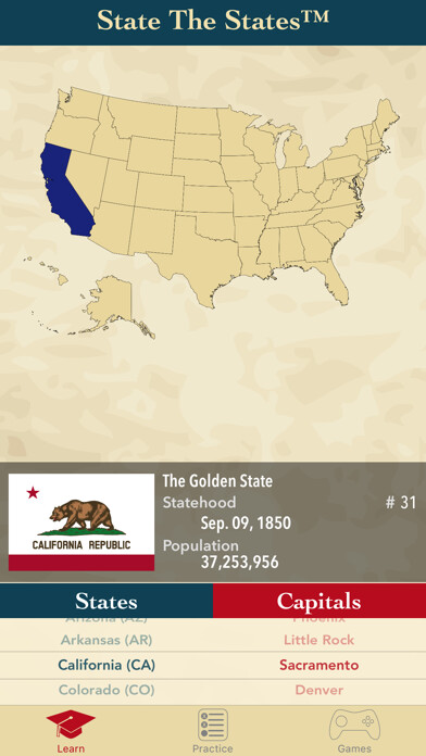 Emulate iPhone app State The States & Capitals ED using MyAndroid Emulate iPhone app State The States & Capitals ED using MyAndroid