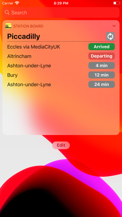 Emulate iPhone app Station Boards - for Metrolink using MyAndroid