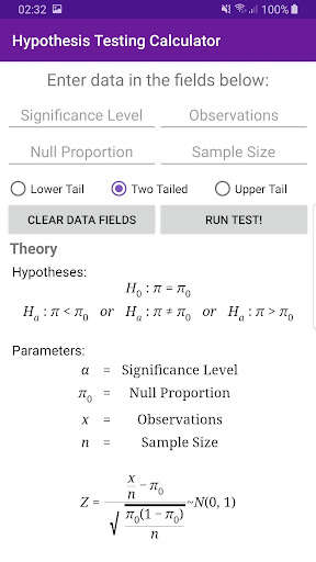 Run android online APK Statistical Test Calculator from MyAndroid or emulate Statistical Test Calculator using MyAndroid