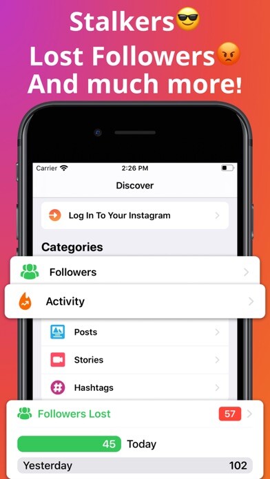 Emulate iPhone app Statsy: Stalkers on Instagram using MyAndroid