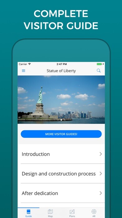 Emulate iPhone app Statue of Liberty Guide and Maps using MyAndroid