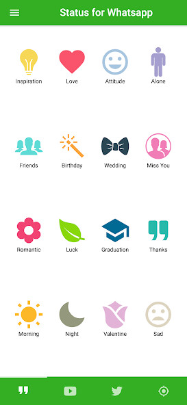 Run android online APK Status for Whatsapp Messenger - Amazing Quotes from MyAndroid or emulate Status for Whatsapp Messenger - Amazing Quotes using MyAndroid