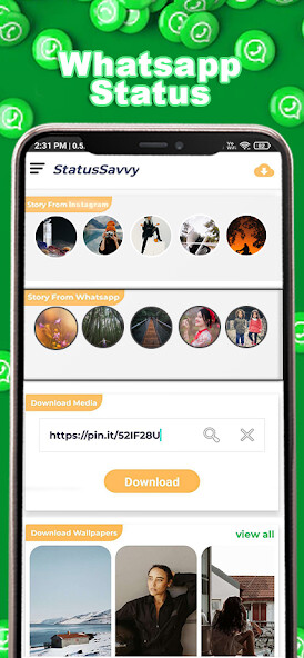 Run android online APK StatusSavvy-DL Social Status from MyAndroid or emulate StatusSavvy-DL Social Status using MyAndroid