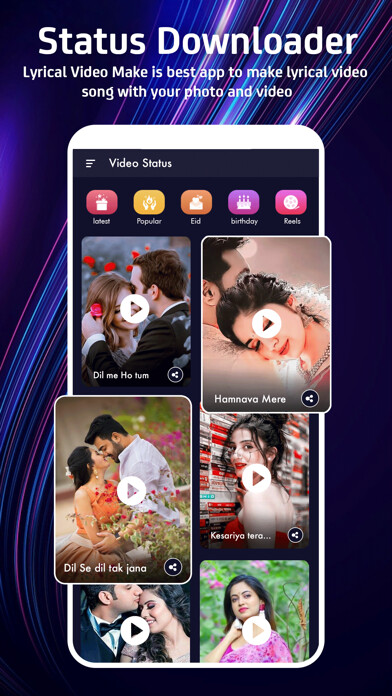 Emulate iPhone app Status Video Maker using MyAndroid