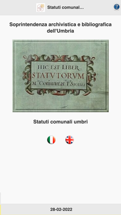 Emulate iPhone app Statuti Comunali Umbri using MyAndroid